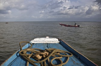 Fishing boats on the Gambia river Gambia