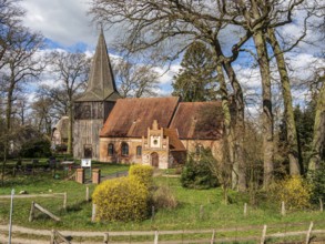 Early spring at the church of Modlich, located a the Elbe cycle route between Domitz and Lenzen,