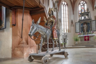 Palm tree sculpture created around 1470, St Mary's Church, Kalbensteinberg, Middle Franconia,