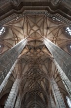 Gothic vault, completed in 1477, St Lawrence Church, Nuremberg, Middle Franconia, Bavaria, Germany,