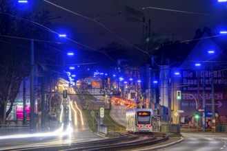 The Blue Ribbon, a light installation along Kurt-Schumacher-Straße, in Gelsenkirchen Schalke, 2.7