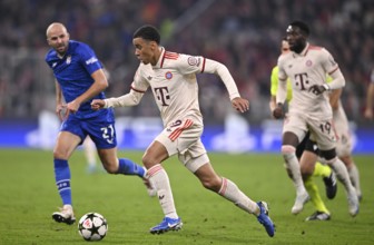 Jamal Musiala FC Bayern Munich FCB (42) Action on the ball, Champions League, Allianz Arena,