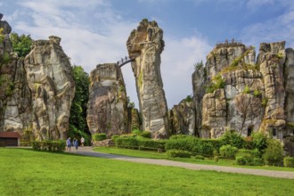 Externsteine, sandstone rock formation. Horn-Bad Meinberg, Teutoburg Forest, North
