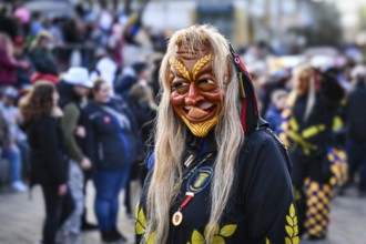 Portrait of Kornwestheimer Kornfetz at the big carnival parade, Hofen, Stuttgart,