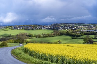 View over Breckerfeld, in the south-east of the Ruhr area, part of the Ennepe-Ruhr district, rape