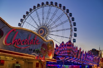 Ferris wheel, Europa Rad, rides, stall, advertising, confectionery, movement, motion effect, neon