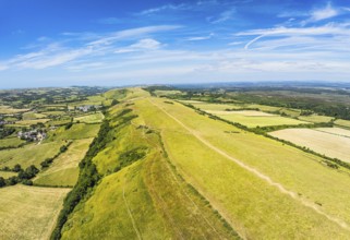Ballard Cliff over Studland from a drone, Jurassic Coast, Dorset Coast, Poole, England, United