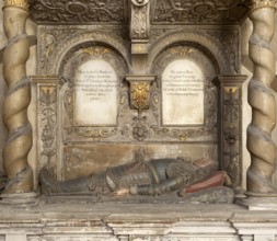 Sir John Newton d 1661 tomb monument, Bristol cathedral church, Bristol, England, UK