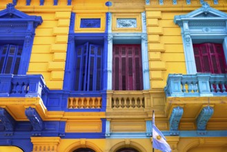 Argentina, colorful buildings of El Caminito, a popular tourist destination in Buenos Aires, South