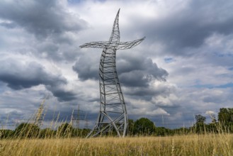 Emscherkunst, artwork Zauberlehrling by the Berlin artist group Inges Idee, an apparently dancing