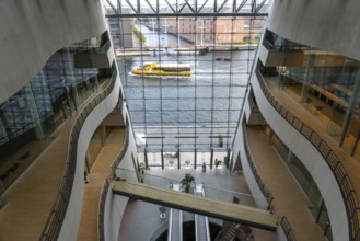 The Danish Royal Library, new building, the so-called Black Diamond, view from the building onto