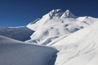 Snow-covered mountain landscape, Damüls, Bregenzerwald, Vorarlberg, Austria, Europe