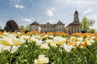 Mainau Castle and St Mary's Castle Church, Mainau Island, Lake Constance, Baden-Württemberg,
