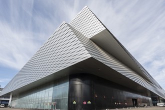 Modern architecture, new Basel Exhibition Centre building, architects Herzog and de Meuron, Basel,