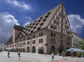 Historic toll hall, built 1498-1502, former granary, Hallplatz 2, Nuremberg, Middle Franconia,