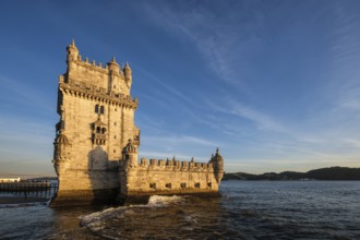Belem Tower or Tower of St Vincent, famous tourist landmark of Lisboa and tourism attraction, on