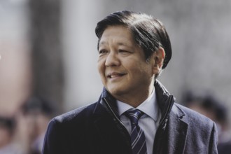 Ferdinand Marcos Jr, President of the Philippines, photographed during a joint meeting with Olaf