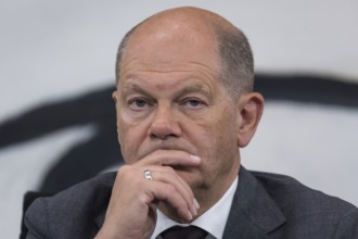 Olaf Scholz (Federal Chancellor of the Federal Republic of Germany, SPD) at a press conference