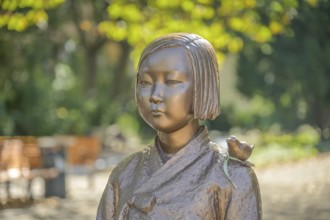Peace statue Ari, memorial against forced prostitution, Unionplatz, Moabit, Berlin, Germany, Europe