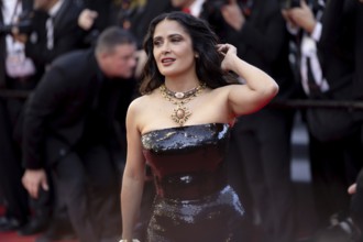 Cannes, France, 18.5.2024: Salma Hayek at the premiere of Emilia Perez on the red carpet of the