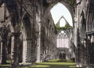 Tintern Abbey, Abaty Tyndyrn, a ruined abbey in the Welsh Wye Valley near the village of Tintern,