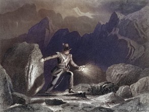 American engineer delivering dispatches, Historical, digitally restored reproduction from a 19th