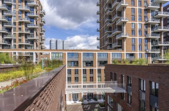 De Groene Kaap residential complex, in the Rotterdam Feijenoord district, on the Maashaven,