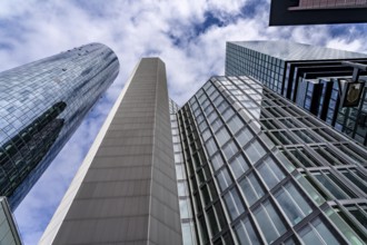 High-rise buildings, office buildings in Frankfurt am Main, Skyline, Hesse, Germany, Europe