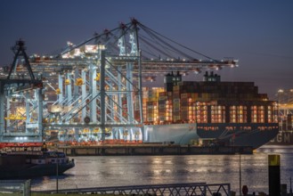 The seaport of Rotterdam, Netherlands, deep-sea harbour Maasvlakte 2, on a man-made land area off