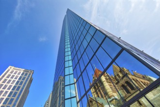 Boston, MA, USA-October 20, 2017: Boston, Famous Copley Square and city skyline