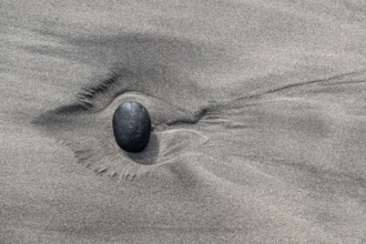 Lava pebbles on the beach, Playa de Famara, Lanzarote, Canary Islands, Spain, Europe