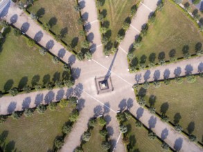 Aerial view of the circus in Putbus on the island of Rügen. The Circus Putbus is considered to be