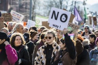 Slogans against right-wing extremism, Demonstration against right-wing extremism, Freiburg im