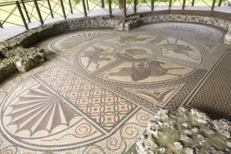 Roman mosaic at Littlecote House Hotel, Hungerford, Berkshire, England, UK