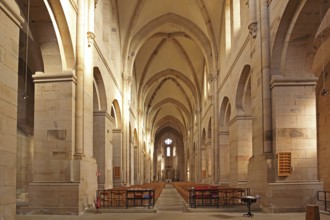 Interior view of the Romanesque abbey church, Otterberg, Palatinate Forest, Rhineland-Palatinate,
