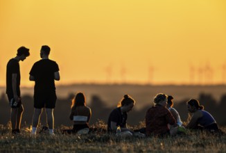 The Drachenberg in Berlin is well visited at sunset. A wind farm near Nauen in Brandenburg can be