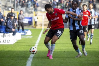 Football 3rd division, season 2024/25, matchday 15: Waldhof Mannheim vs Hannover 96 II. Picture: A
