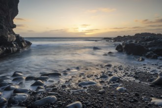 Evening atmosphere, coast near El Golfo, Lanzarote, Canary Islands, Spain, Europe