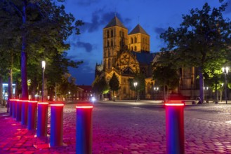 Historic old town, St Paul's Cathedral on the market square, medieval Romanesque cathedral,