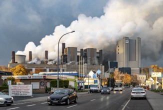 Dormagener Straße in Niederaussem, lignite-fired power station, RWE Power AG Niederaussem power