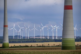 Wind farm near Bad Wünnenberg, North Rhine-Westphalia, Germany, Europe