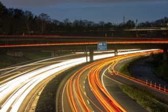 The Kaiserberg motorway junction, A40 motorway, Ruhr expressway, crosses the A3, bridge landscape,