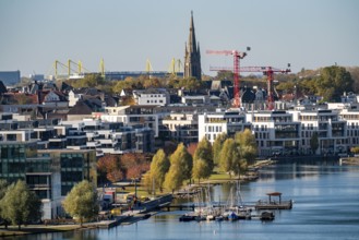 The Phoenix Lake in Dortmund's Hörde district, an artificial lake on the former Phoenix-Ost