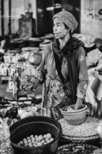 Traditional authentic food market, seller, woman, fruit, vegetable, fresh, food, nutrition, sale,