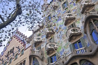 Casa Milà, La Pedrera, building designed by the Catalan architect Antoni Gaudí, Barcelona, Spain,