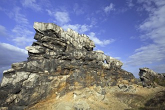 The Mittelsteine near Weddersleben, part of the Teufelsmauer, Devil's Wall, sandstone rock