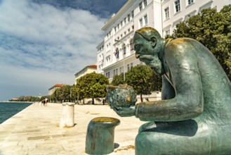 Statue of Spiridon Brusina on the promenade in Zadar, Croatia, Europe