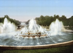 The Latone Basin, Bassin de Latone, Versailles, France, ca 1890, Historical, digitally restored