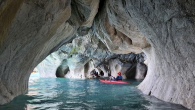 Capillas de Marmol in Lago General Carrera in Patagonia on the Carretera austral, Patagonia, Chile,