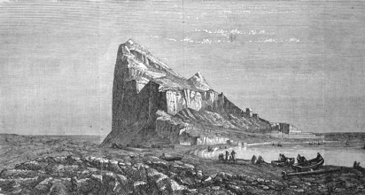 Gibraltar in 1880, Historical, digital reproduction of an original from the 19th century